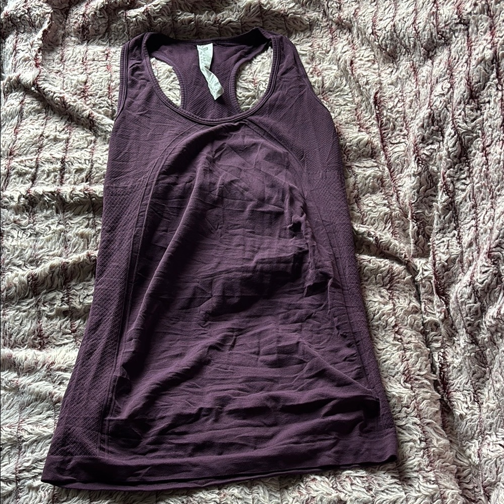 Fabletics Purple Racerback Tank Top Moisture-Wicking